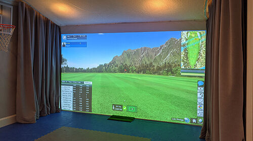In-home golf simulator installation